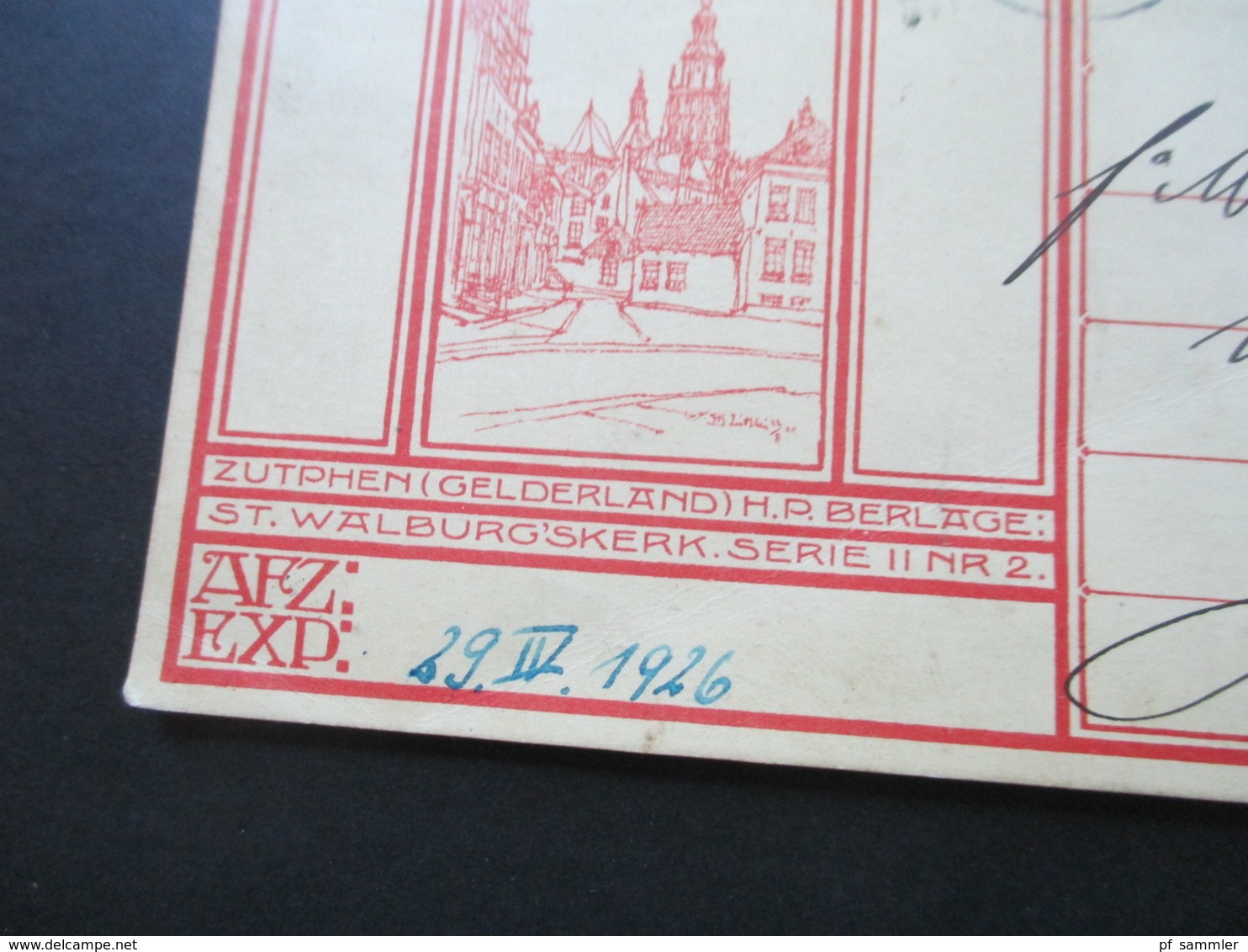 Niederlande 1926 Ganzsache Zutphen (Gelderland) Serie II Nr. 2. Amsterdam Centraal Station - Jena - Cartas & Documentos