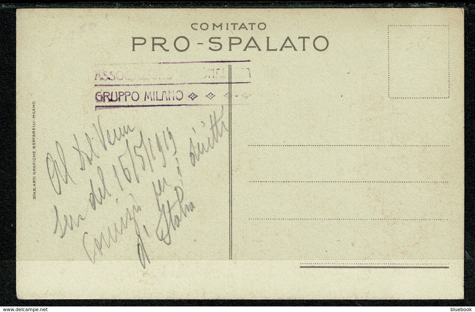 Ref 1302 - 1919 Italy Croatia Military WW1 Patriotic Postcard - Pro- Spalato - Croatia