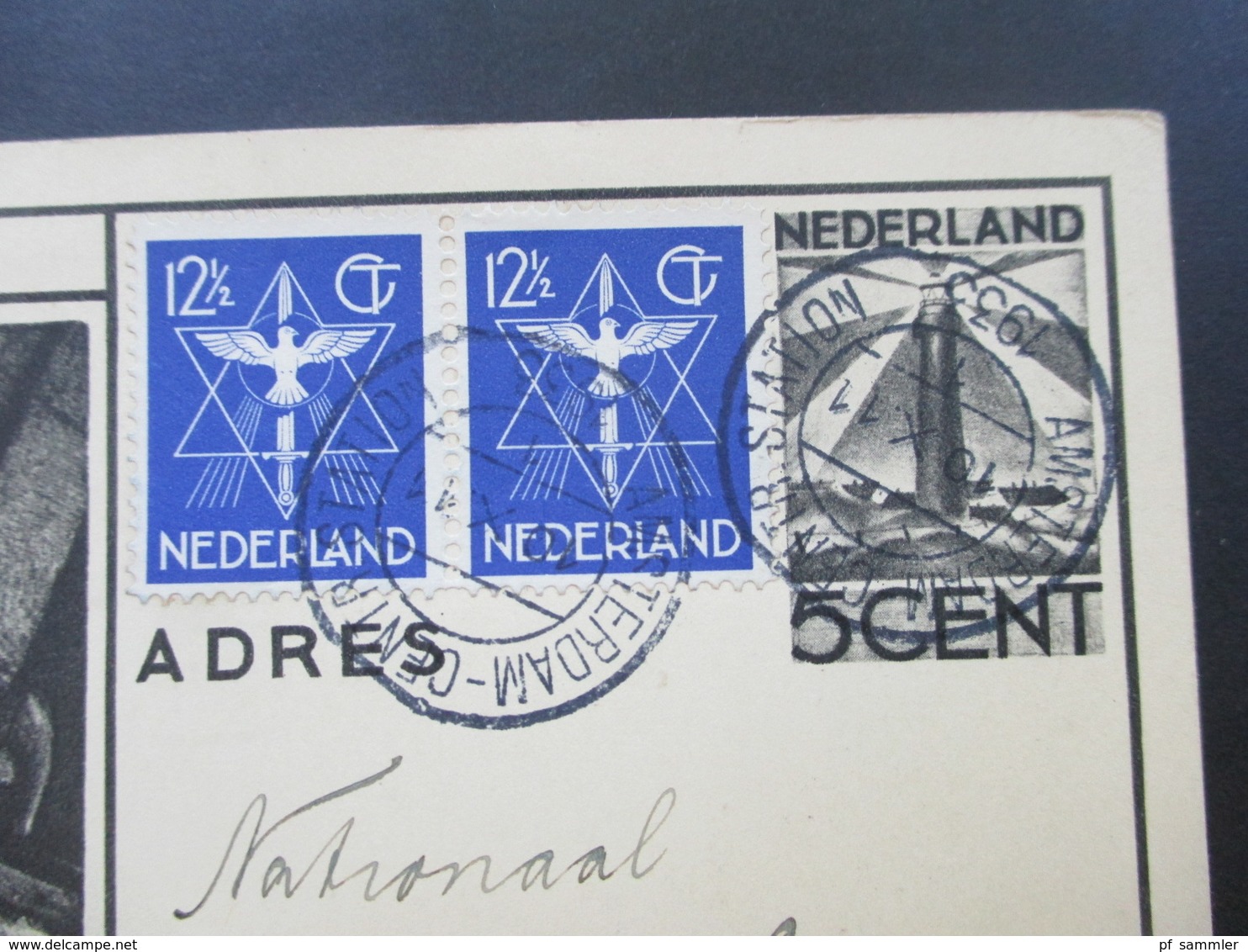 Niederlande 1933 Wohlfahrtsausgabe GA P 228 Mit 2 Zusatzfrankaturen! An Das Nationaal Crisis Comite S`Gravenhage - Lettres & Documents