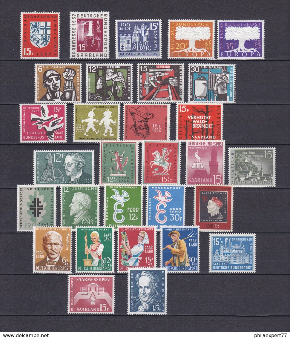 Saarland - 1957/59 - Sammlung - Postfrisch - Gebraucht