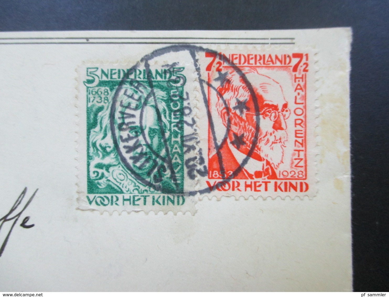 Niederlande 1928 Vor Het Kind Nr. 219 U. 220 MiF Slikkerveer - Hamburg - Covers & Documents