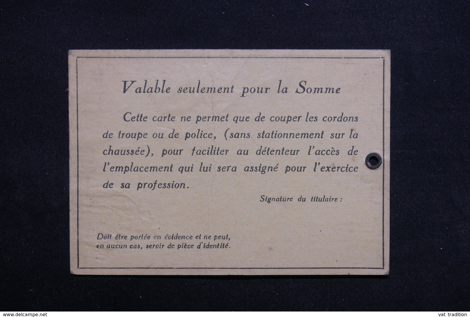 FRANCE - Carte De Presse Pour Le Voyage Du Roi Et De La Reine D 'Angleterre à Villers Bretonneux En 1938 - L 31720 - Collections