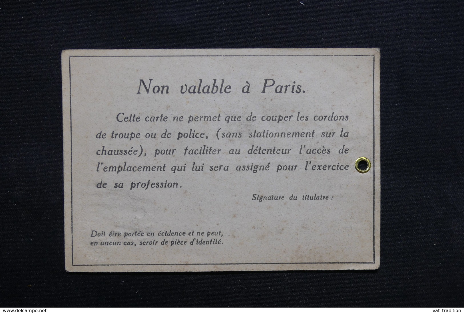 FRANCE - Carte De Presse Pour Le Voyage Du Roi Et De La Reine D 'Angleterre En 1938 - L 31721 - Collections