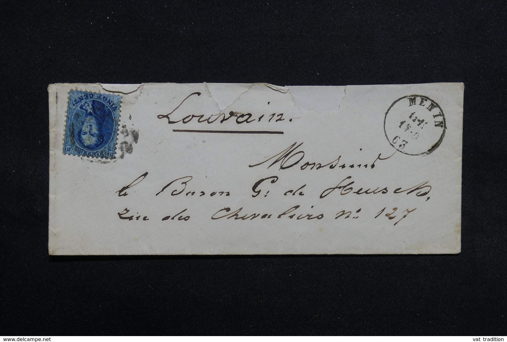 BELGIQUE - Lot de 4 enveloppes période 1856 /1863 , même archive - L 31730