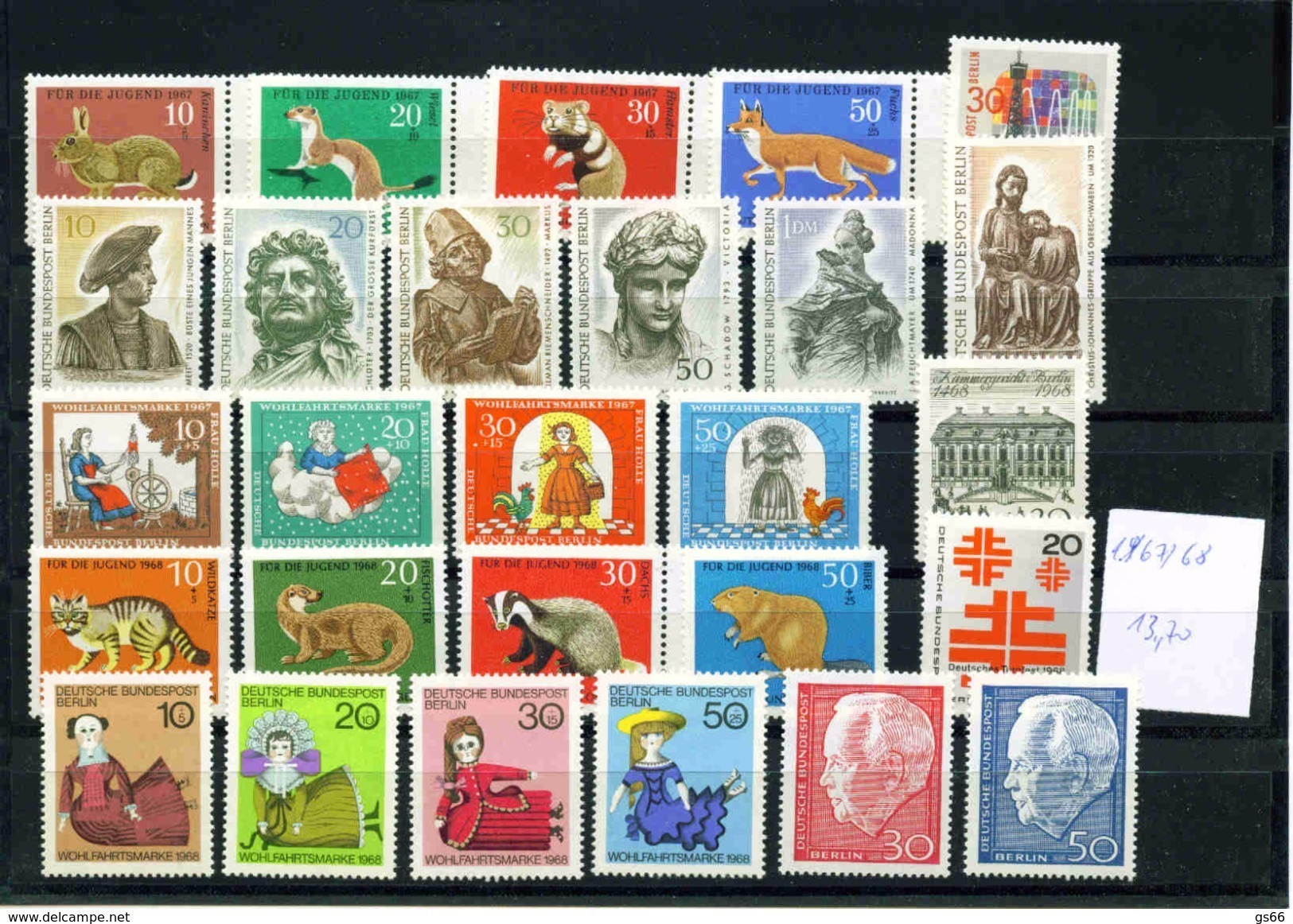 Berlin Jahrgang 1967/68, Komplett, 299/25, Postfrisch, MNH ** - Ungebraucht