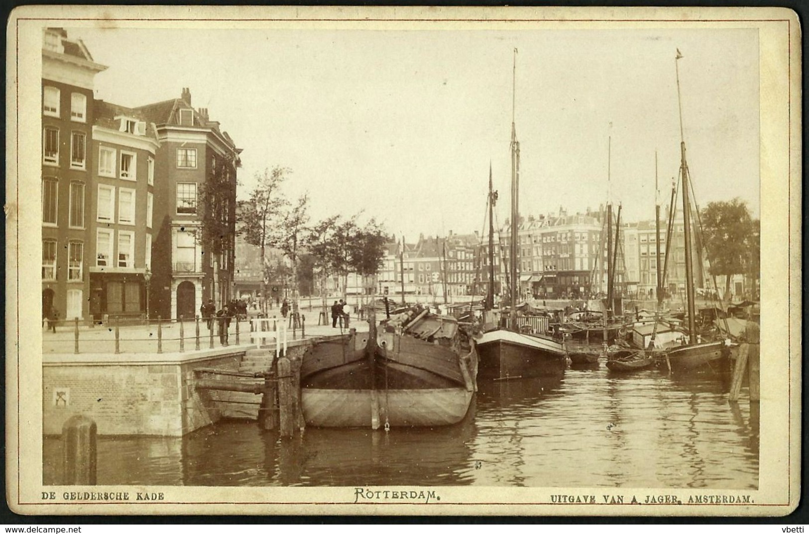 Nederland / Netherlands: Rotterdam, De Geldersche Kade (Kabinetfoto) Cca1880 - Plaatsen