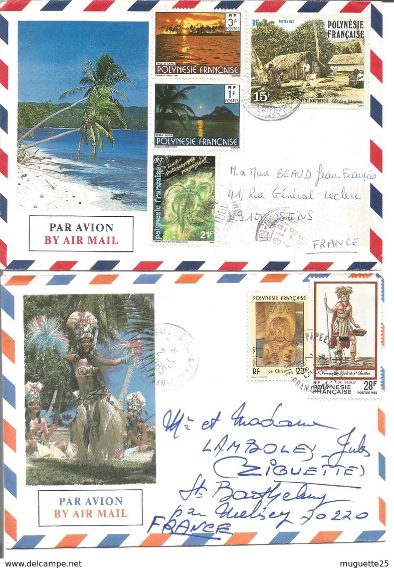 Polynésie Française  Lot De 6 Enveloppes Timbres Variés - Cartas & Documentos