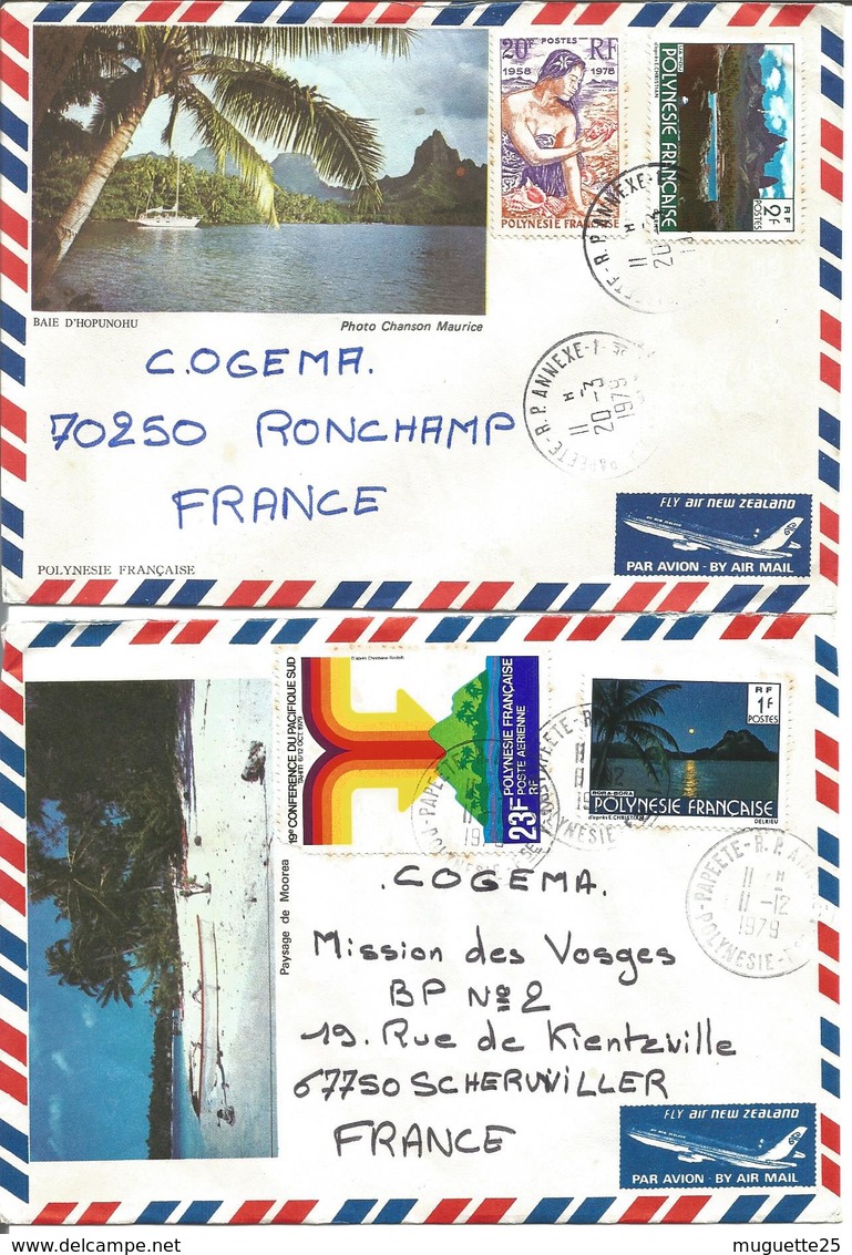 Polynésie Française  Lot De 6 Enveloppes Timbres Variés - Cartas & Documentos