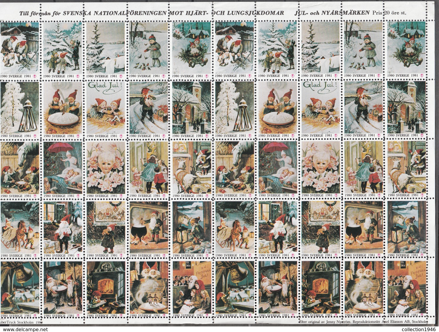 Sweden 1976-1986,10  Full Sheets,jul,christmas,kerstmis,weihnachten,noël,navidad,natale,READ,,MNH/Postfris(C408) - Christmas