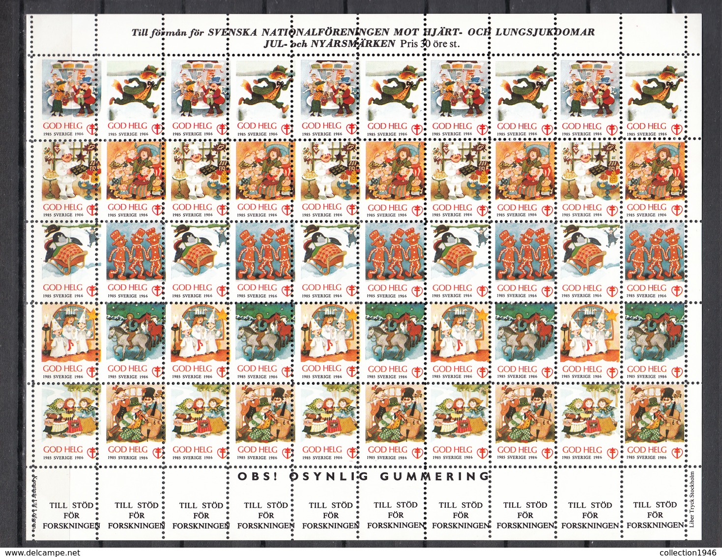 Sweden 1976-1986,10  full sheets,jul,christmas,kerstmis,weihnachten,noël,navidad,natale,READ,,MNH/Postfris(C408)