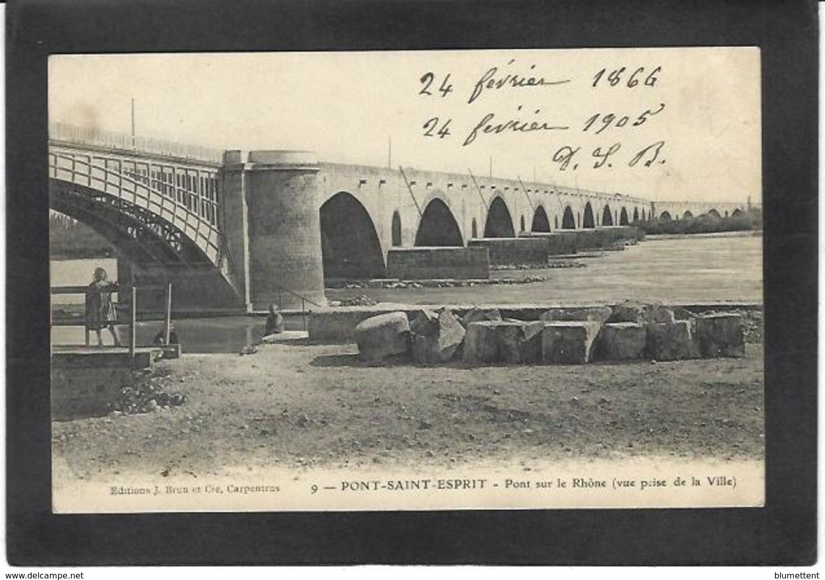 CPA Gard 30 Pont Saint Esprit écrite - Pont-Saint-Esprit