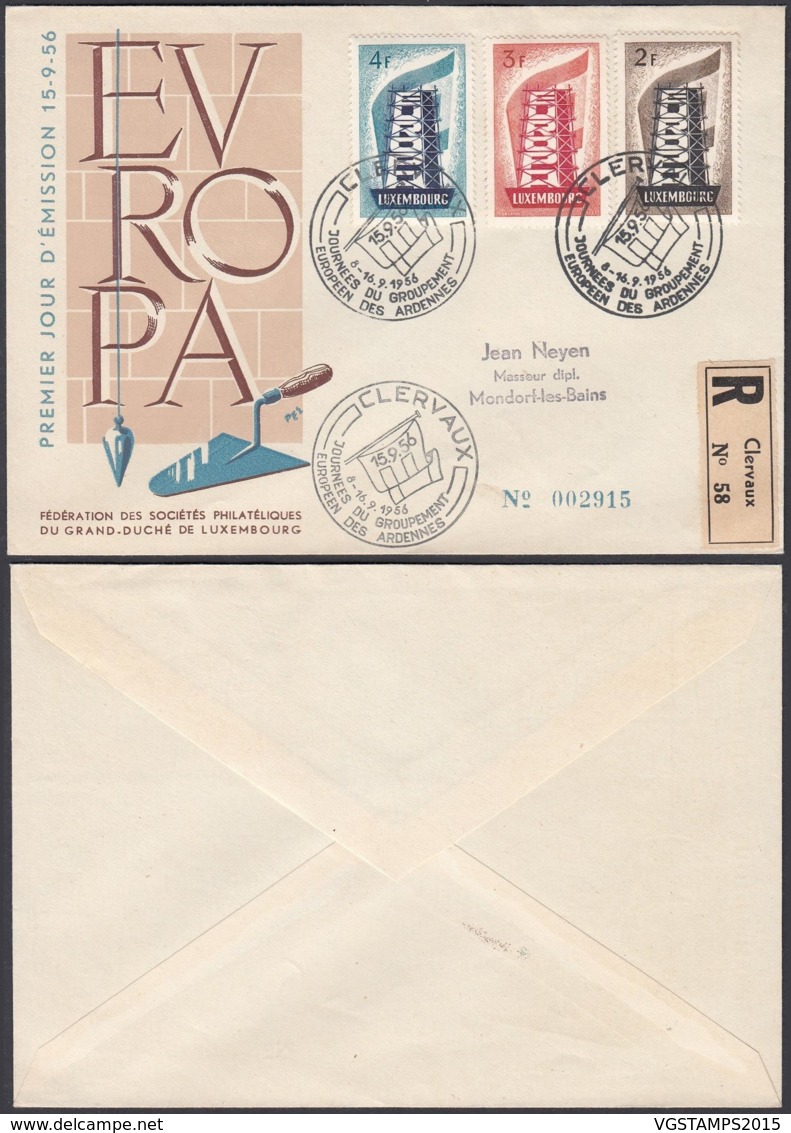 Luxembourg 1956  - Lettre FDC Recommandé Avec Nº514/6 (BE) DC 3434 - Covers & Documents