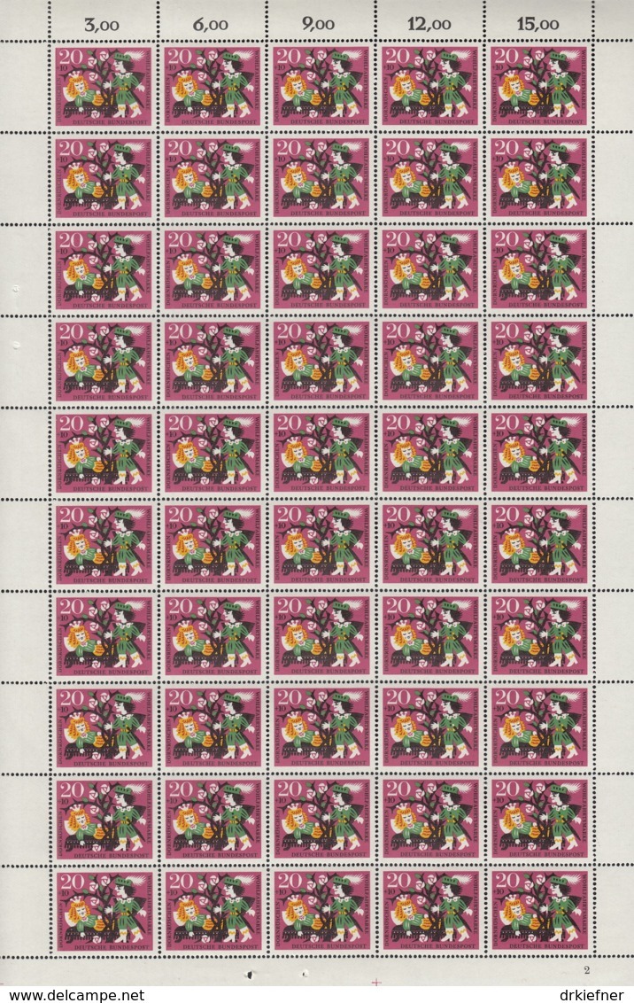 BRD 447-450, 4 Bogen (5x10), Postfrisch **, Formnummer 2-2-2-1, Wohlfahrt: Märchen Dornröschen 1964 - Sonstige & Ohne Zuordnung