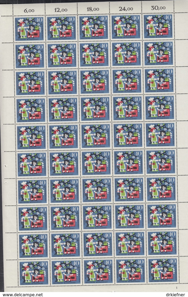 BRD 447-450, 4 Bogen (5x10), Postfrisch **, Formnummer 2-2-2-1, Wohlfahrt: Märchen Dornröschen 1964 - Sonstige & Ohne Zuordnung