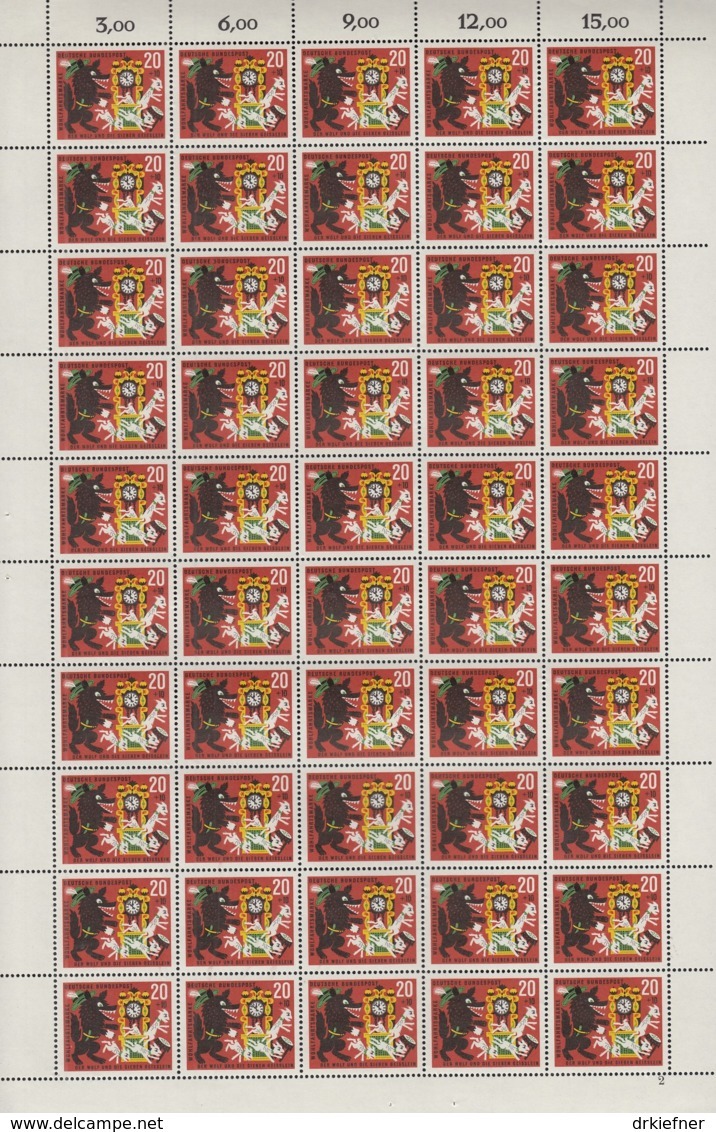 BRD 408-411, 4 Bogen (5x10), Postfrisch **, Formnummer 1-1-2-1, Plattenfehler Und Abarten, Wohlfahrt: Märchen 1963 - Sonstige & Ohne Zuordnung