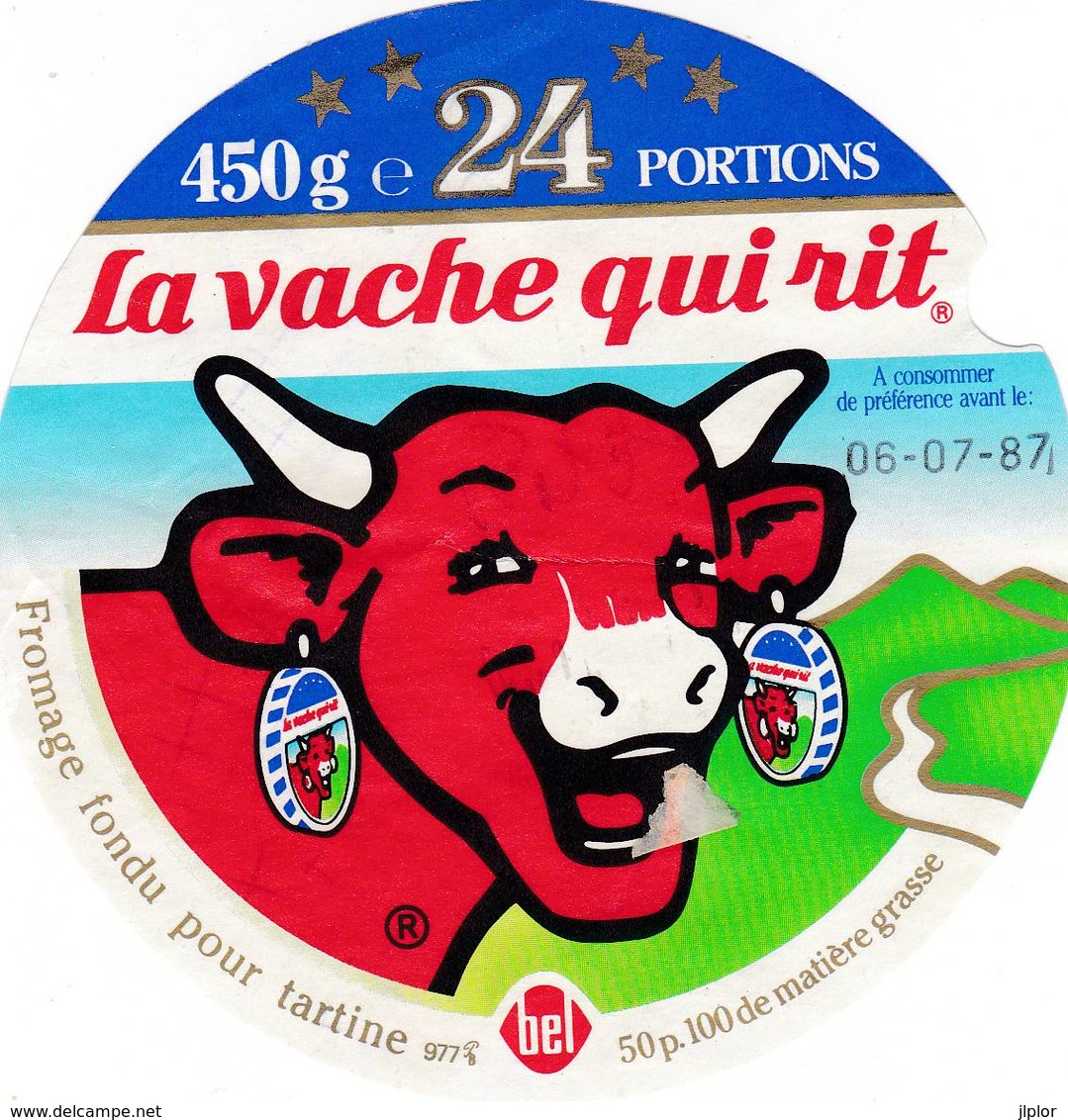 ETIQUETTE FROMAGE VACHE QUI RIT -  24 PORTIONS NUM  977 - Fromage