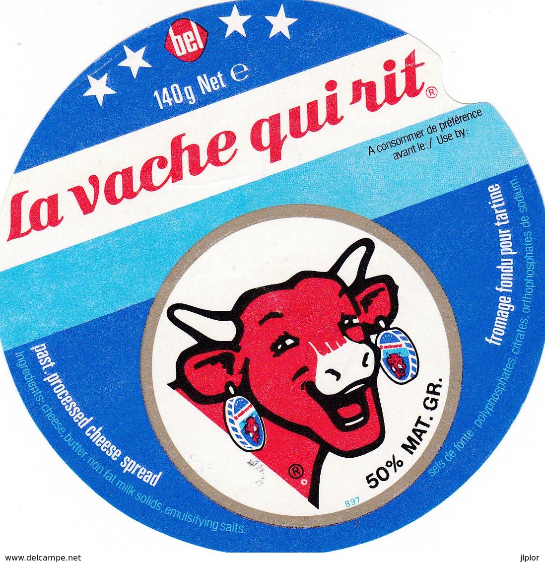 ETIQUETTE FROMAGE VACHE QUI RIT -   140G  NET  -  Num  897 - Fromage