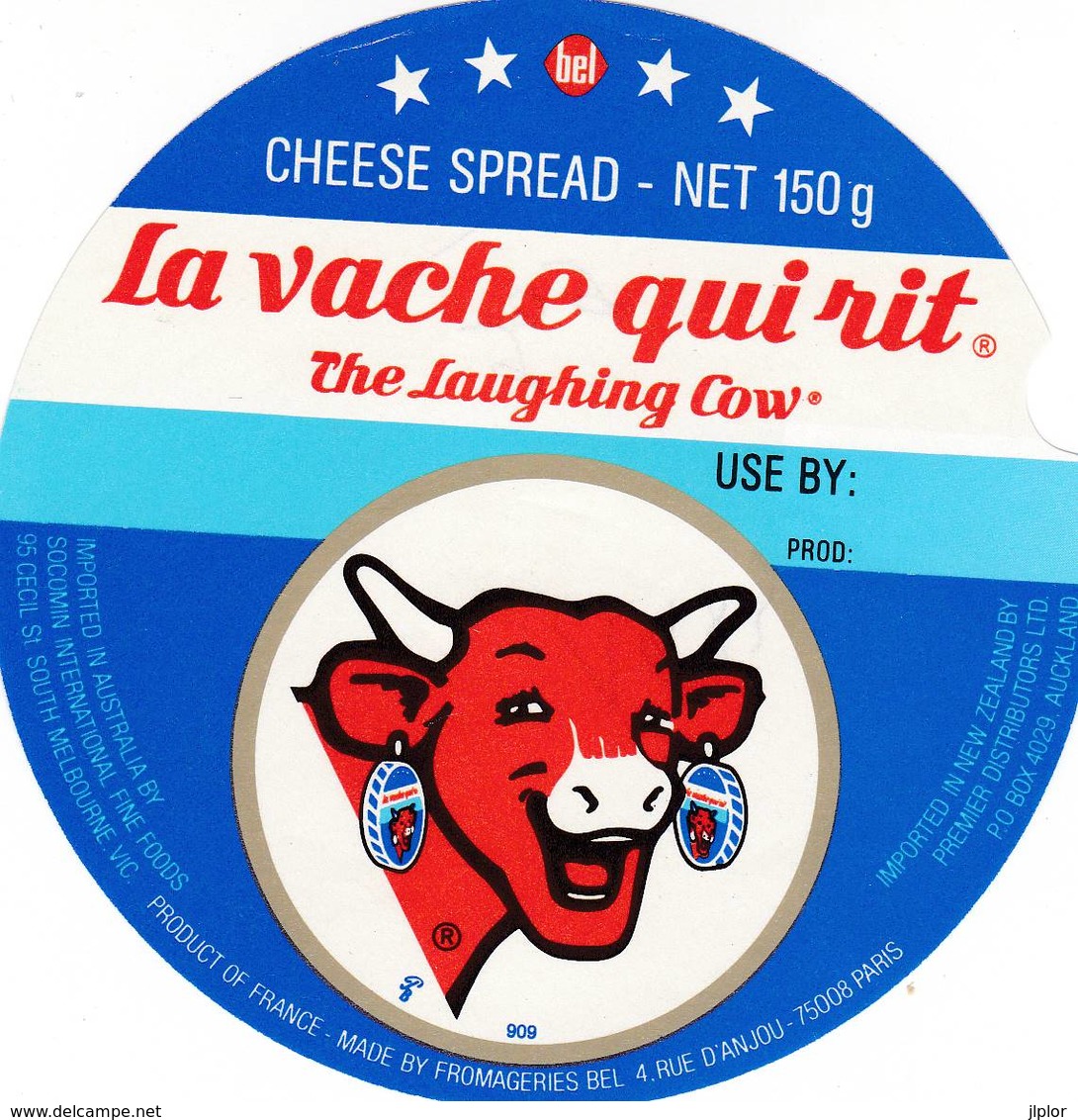 ETIQUETTE FROMAGE VACHE QUI RIT -   150G  NET  -  Num  909 - Fromage