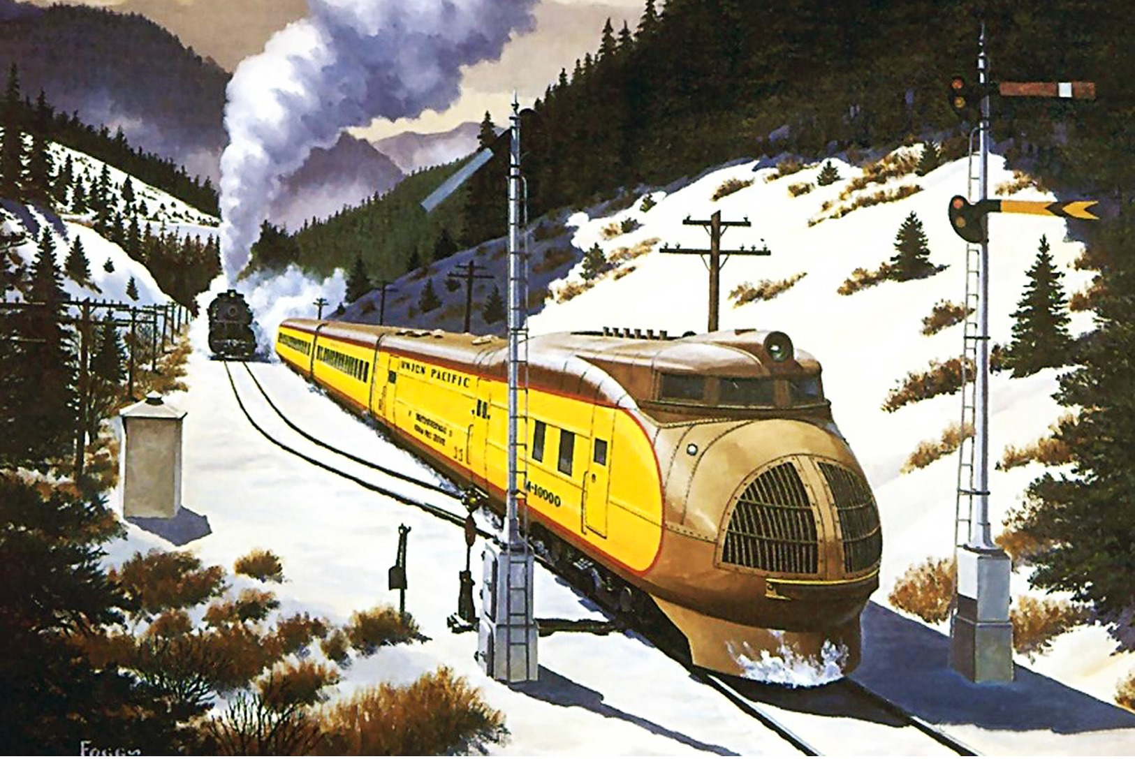 №120.33 Postcard Modern Rare New Passenger Locomotive Train Winter Railway - Trains