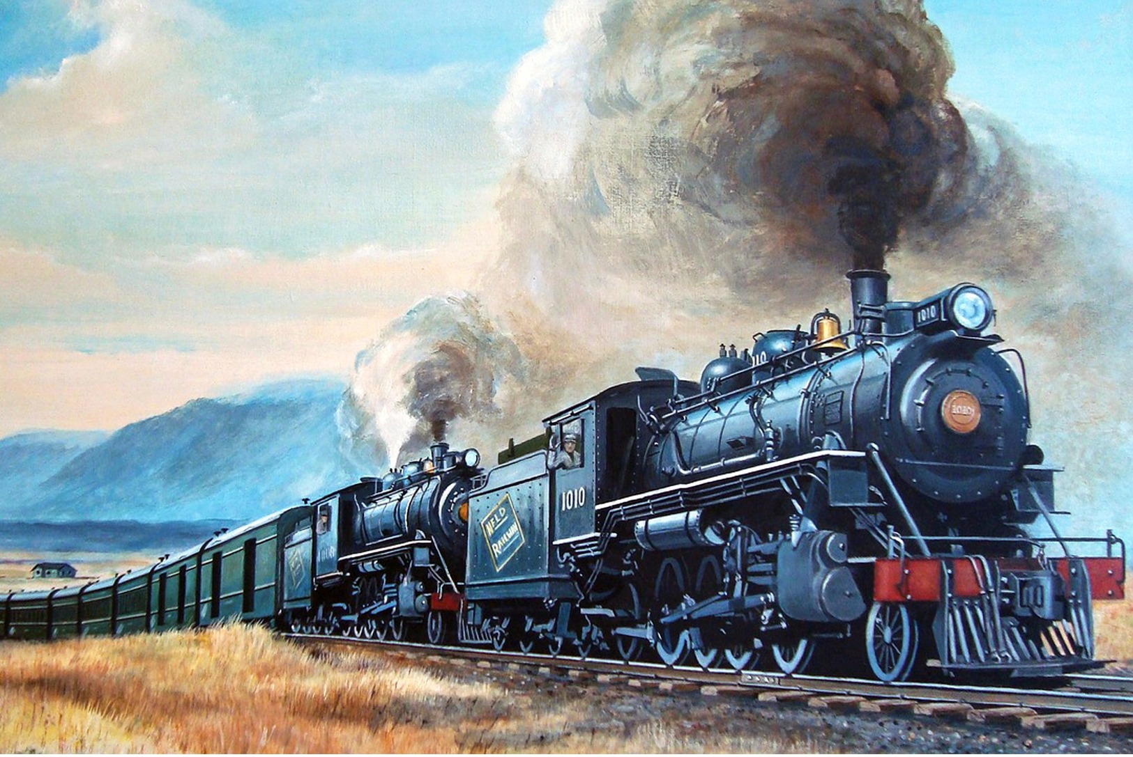 №120.35 Postcard Modern Rare New Passenger Locomotive Train Railway Retro Steam Train - Trains