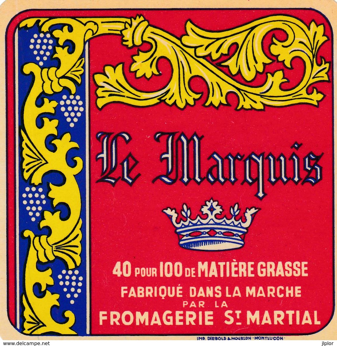 ETIQUETTE FROMAGE - CARRE  LE MARQUIS -  40%MG  Fab Dans La MARCHE - Fromage