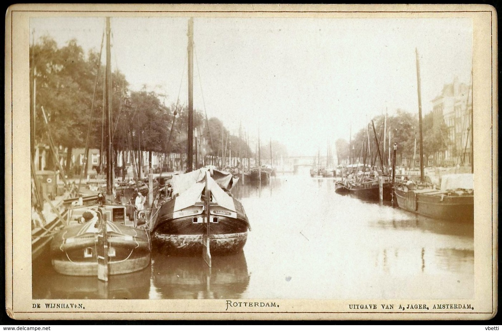 Nederland / Netherlands: Rotterdam, De Wijnhaven (Kabinetfoto) Cca1880 - Plaatsen