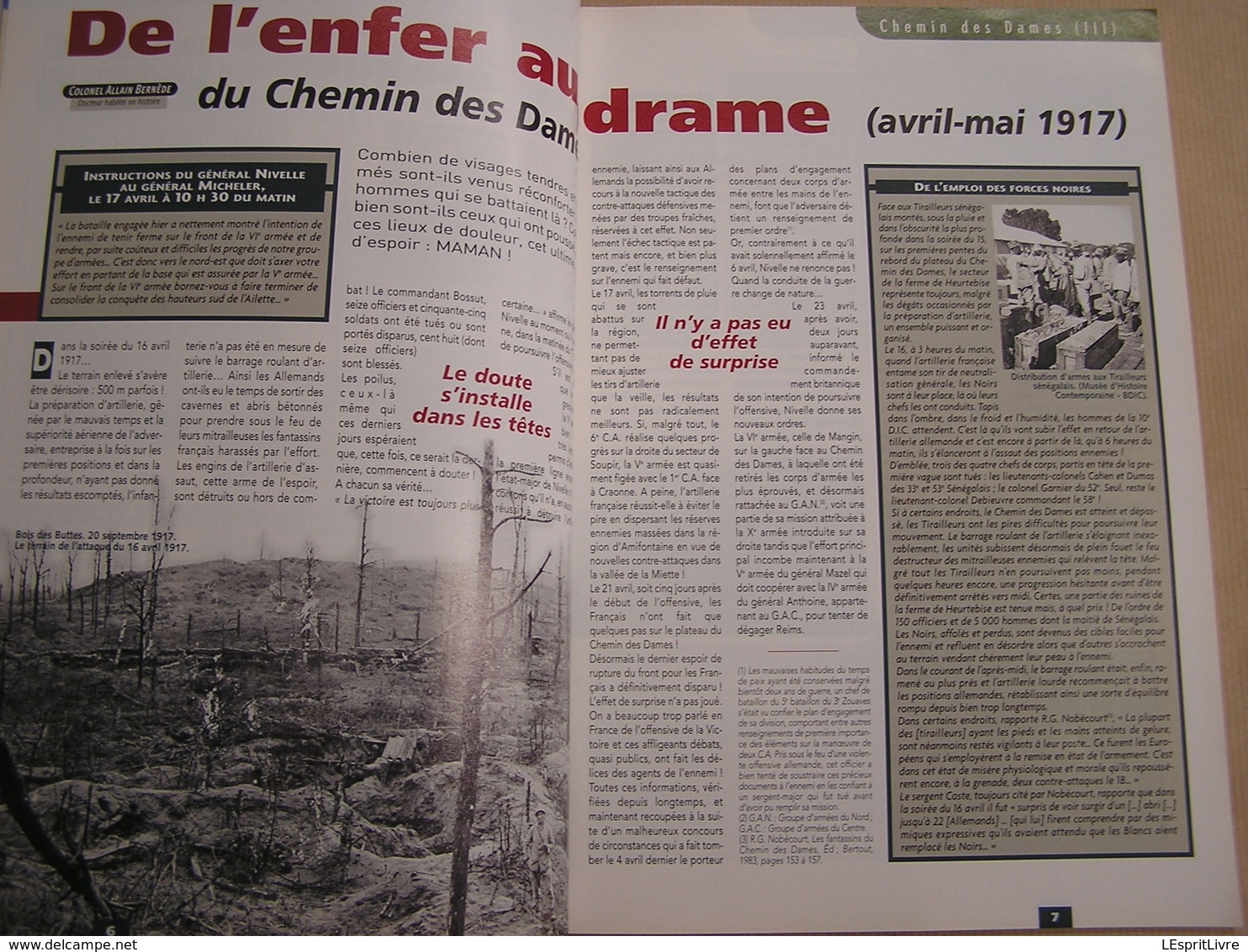 14 18 Le Magazine De La Grande Guerre N° 5 Chemin Des Dames Lutisania Somme Chars Légion Etrangère Artisanat Tranchée - Guerre 1914-18