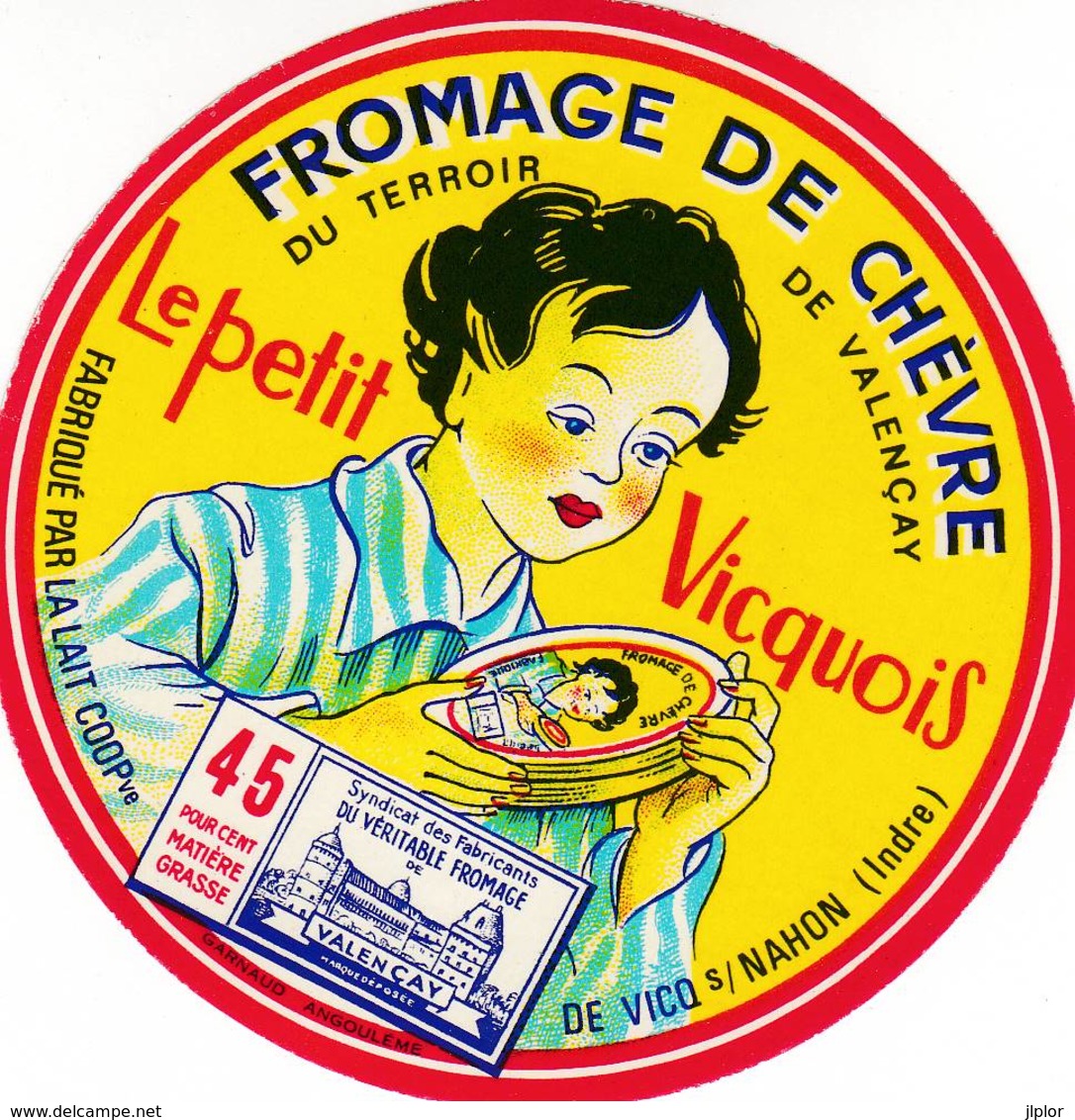 ETIQUETTE FROMAGE - CHEVRE -  LE PETIT VICQUOIS -   Fab En TOURAINE  INDRE  36 - Fromage