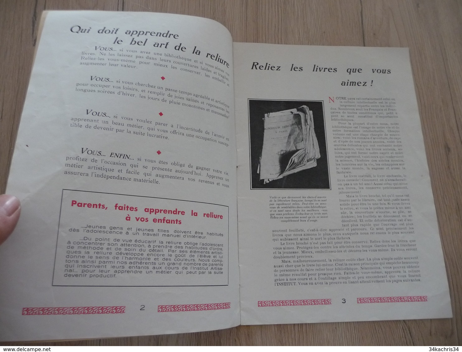 Reliure Chez Soi L'Art De Conserver Et D'embellir Les Livres 20 Pages Textes Et Photos Vers 1920/1930 - Basteln