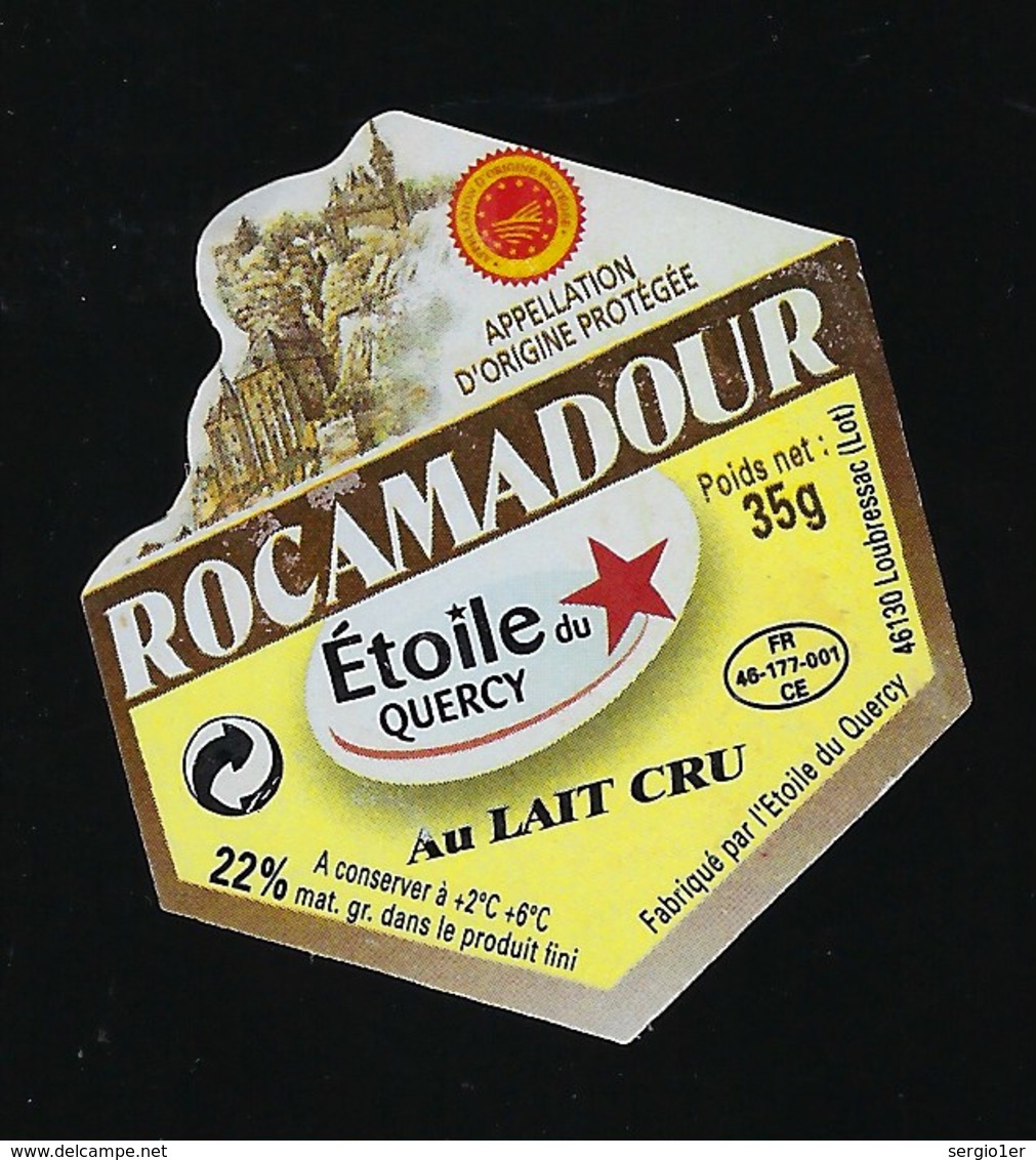 étiquette Fromage Rocamadour Etoile Du Quercy Loubressac 46  FR 46 177 001 CE - Fromage