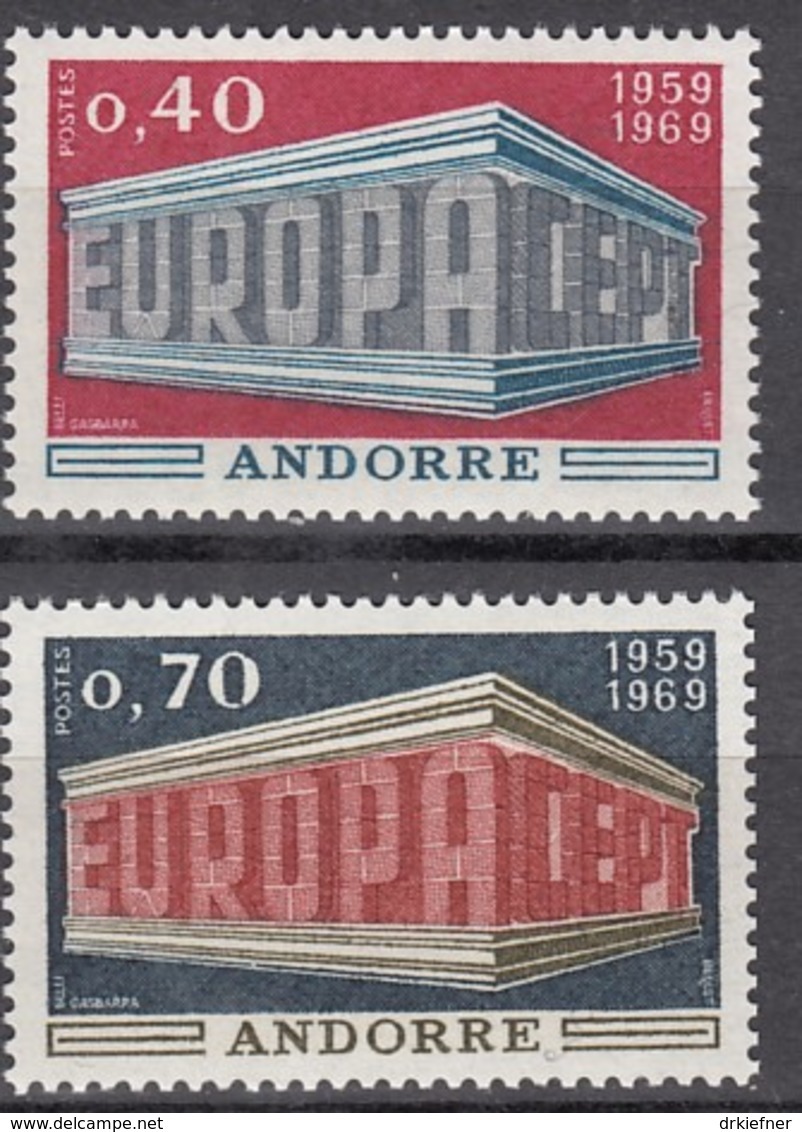 ANDORRA Franz. 214-215, Postfrisch **, Europa CEPT 1969 - Ungebraucht