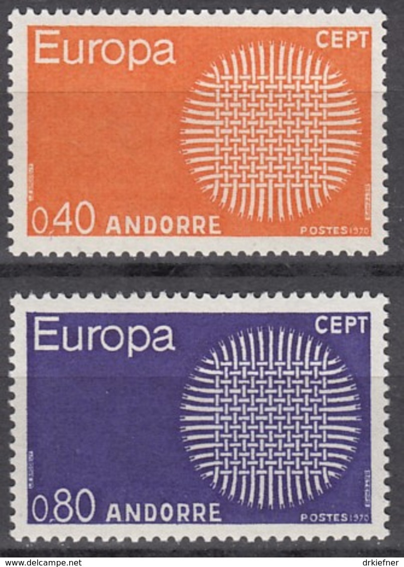 ANDORRA Franz. 222-223, Postfrisch **, Europa CEPT 1970 - Ungebraucht