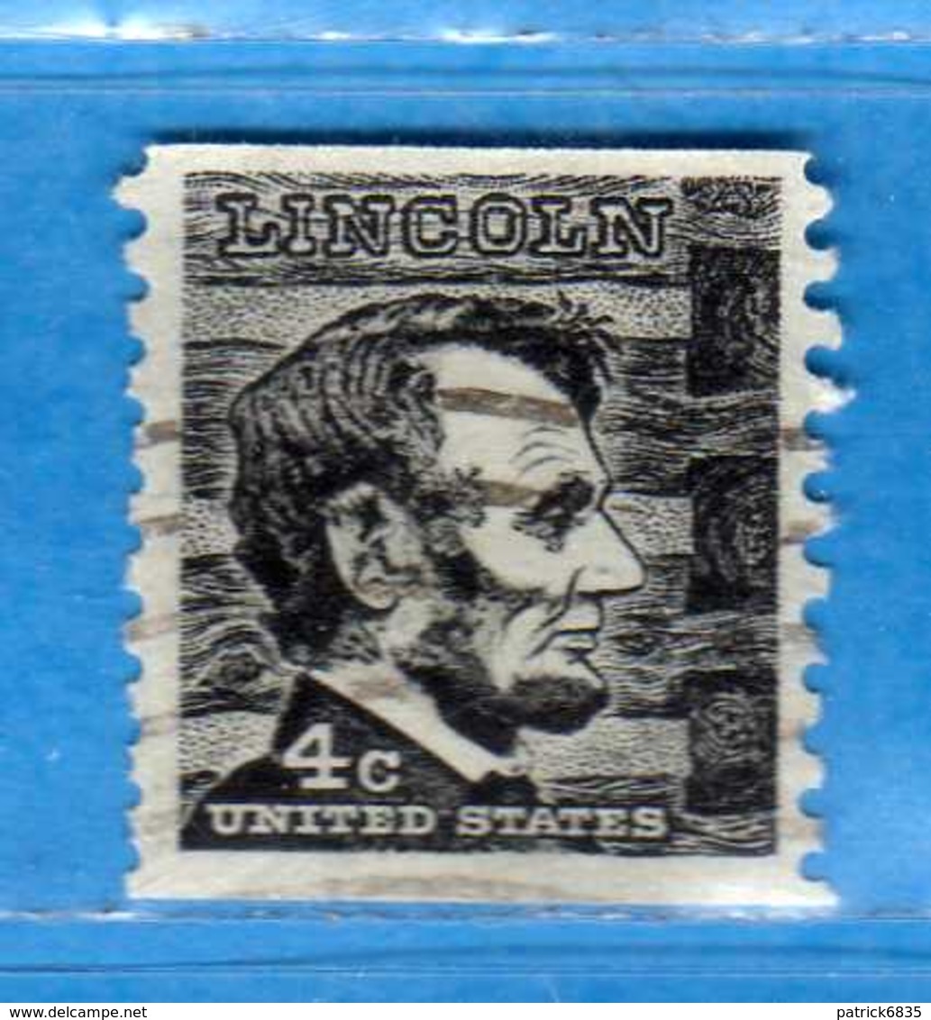 (Us2) USA °- 1965-66 - Américains Célèbres- Abraham Lincoln.  Yvert . 795a D. 10 Verticale .  USED.  Vedi Descrizione - Usati