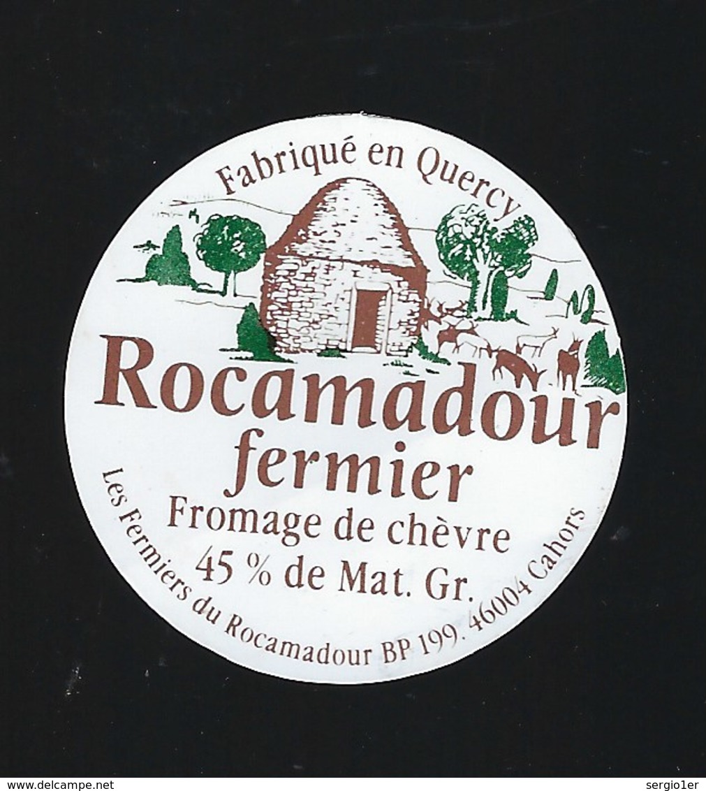 étiquette Fromage Rocamadour Fermier  Les Fermiers De Rocamadour  Cahors Pas De N° - Fromage