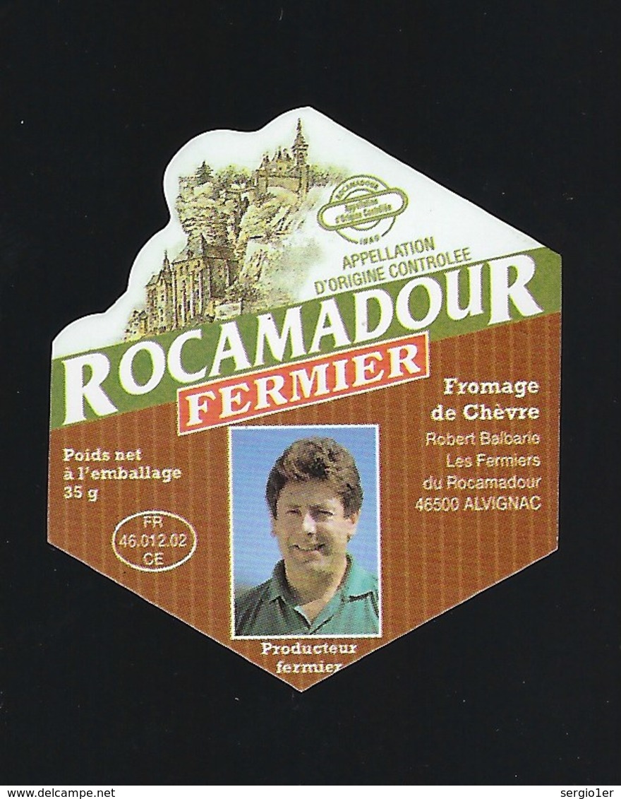 étiquette Fromage Rocamadour Fermier  Baloari Alvignac  FR 46 012  02 CE - Fromage