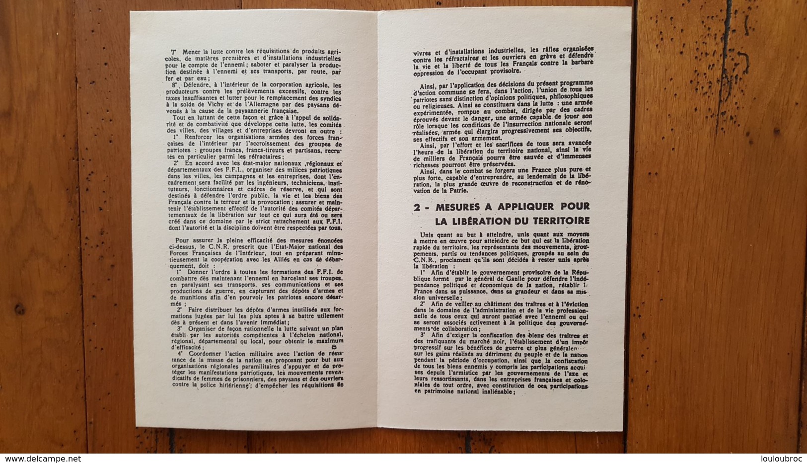 DOCUMENT 6 PAGES LES JOURS HEUREUX PAR LE C.N.R. LA RESISTANCE - 1939-45