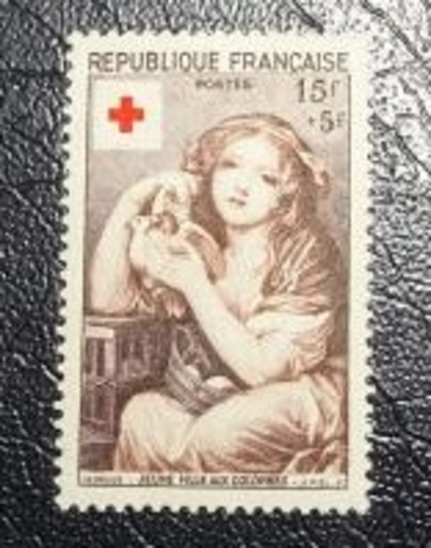 Timbre Neuf - Croix Rouge - 1954 - Jeune Fille Aux Colombes -  15 F   + 5 F - Nuovi