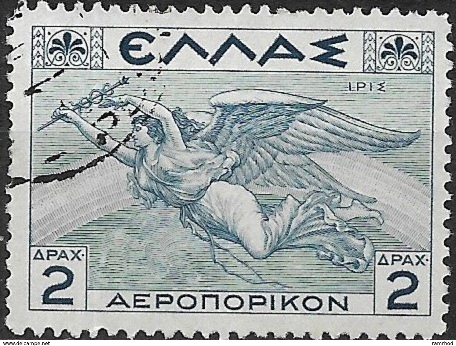 GREECE 1935 Air. Mythological Designs -  2d. Iris FU - Usati