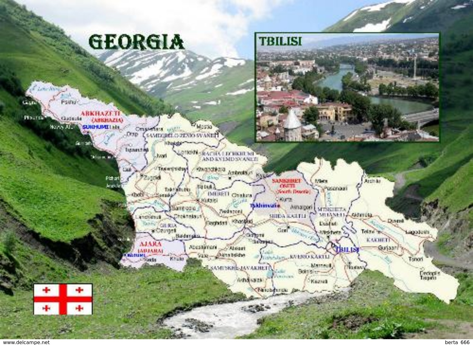 Georgia Country Map New Postcard Georgien Landkarte AK - Georgien