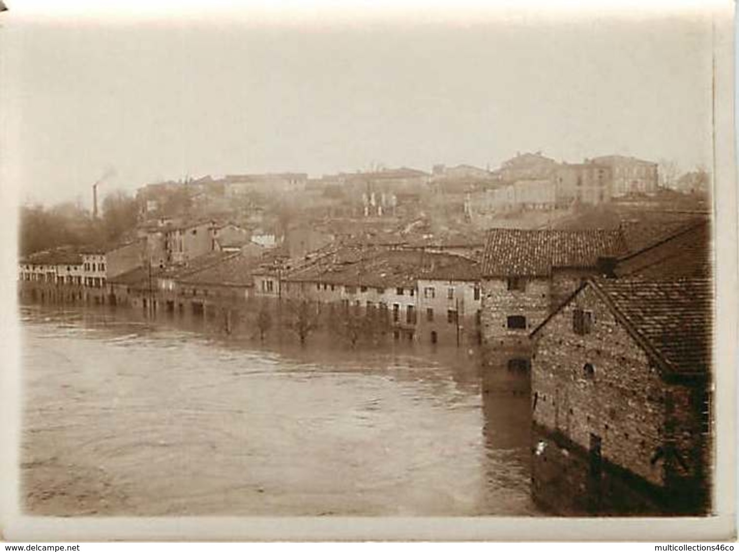 110619 - PHOTO 1930 4 Mars - 81 GAILLAC Quais Du Tarn Vus Du Pont Suspendu Le Lendemain De L'inondation - Catastrophe - Gaillac