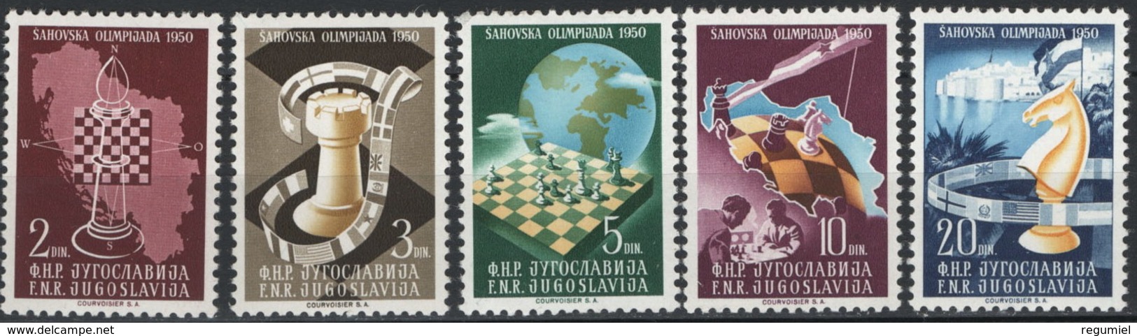 Yugoslavia  549/553 ** Ajedrez. 1950 - Nuevos