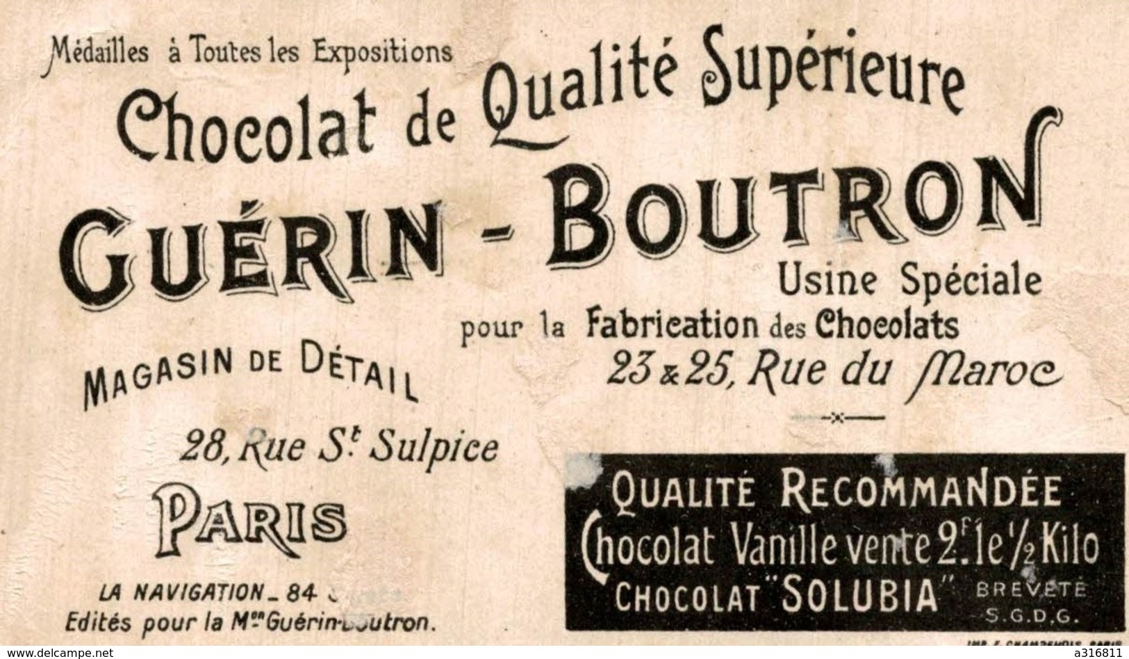 CHROMO CHOCOLAT  GUERIN BOUTRON  MARINE DE GUERRE LE BORDA - Guerin Boutron