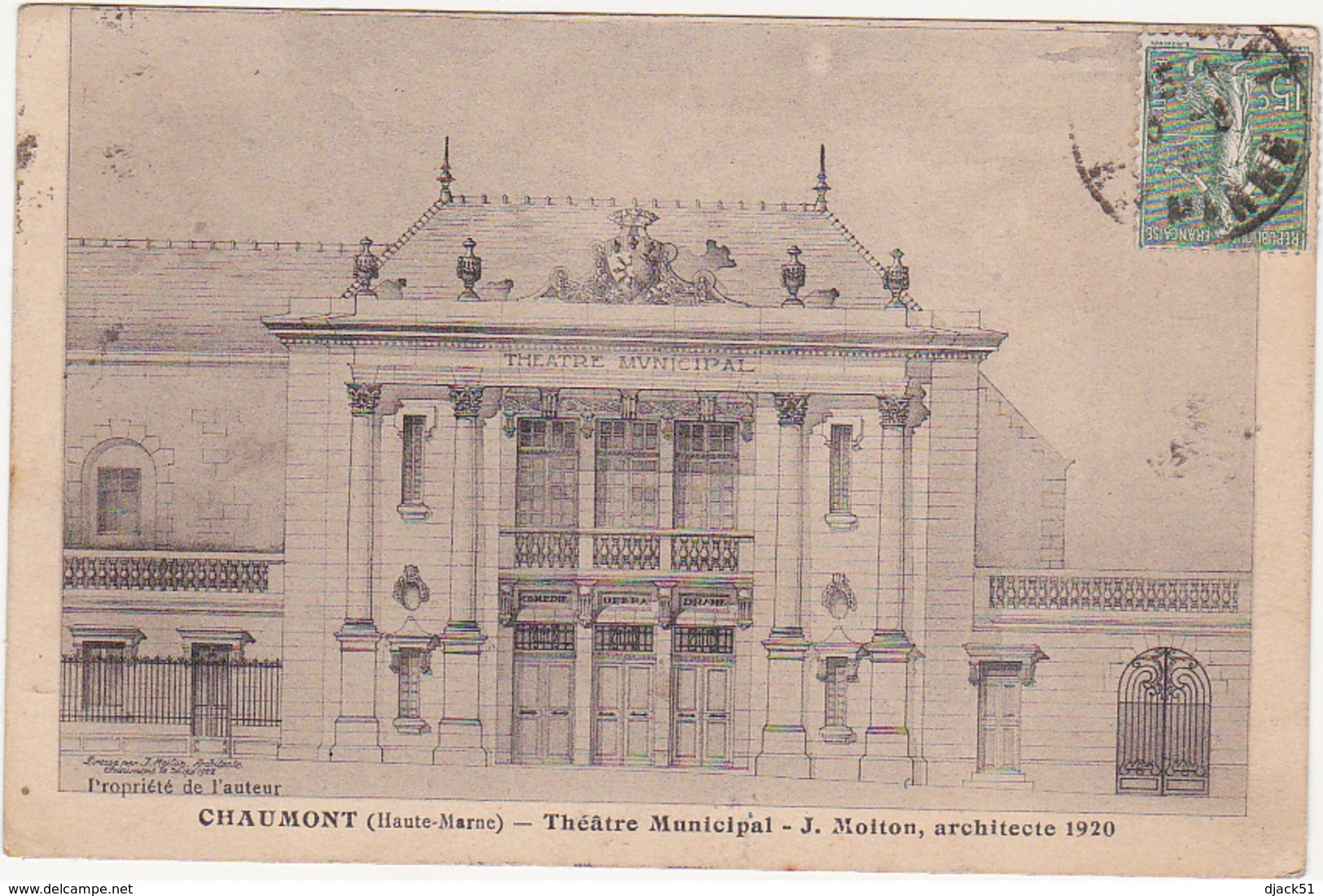 52 - CHAUMONT (Haute-Marne) - Théâtre Municipal - J. Moiton, Architecte 1920 - Chaumont