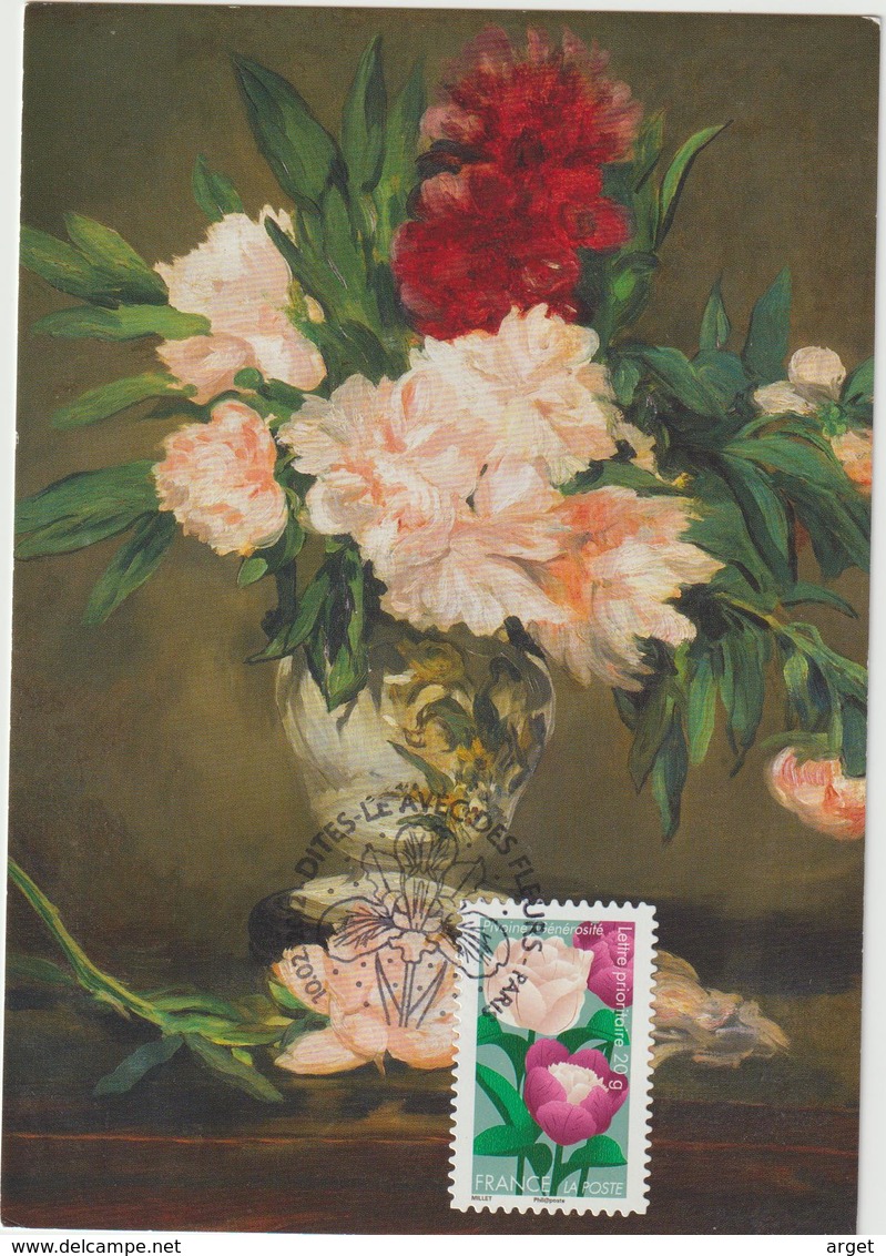 Carte-Maximum FRANCE  N°Yvert AA666 (PIVOINES) Obl Sp Ill 1er Jour (Ed RMN - MANET) - 2010-2019