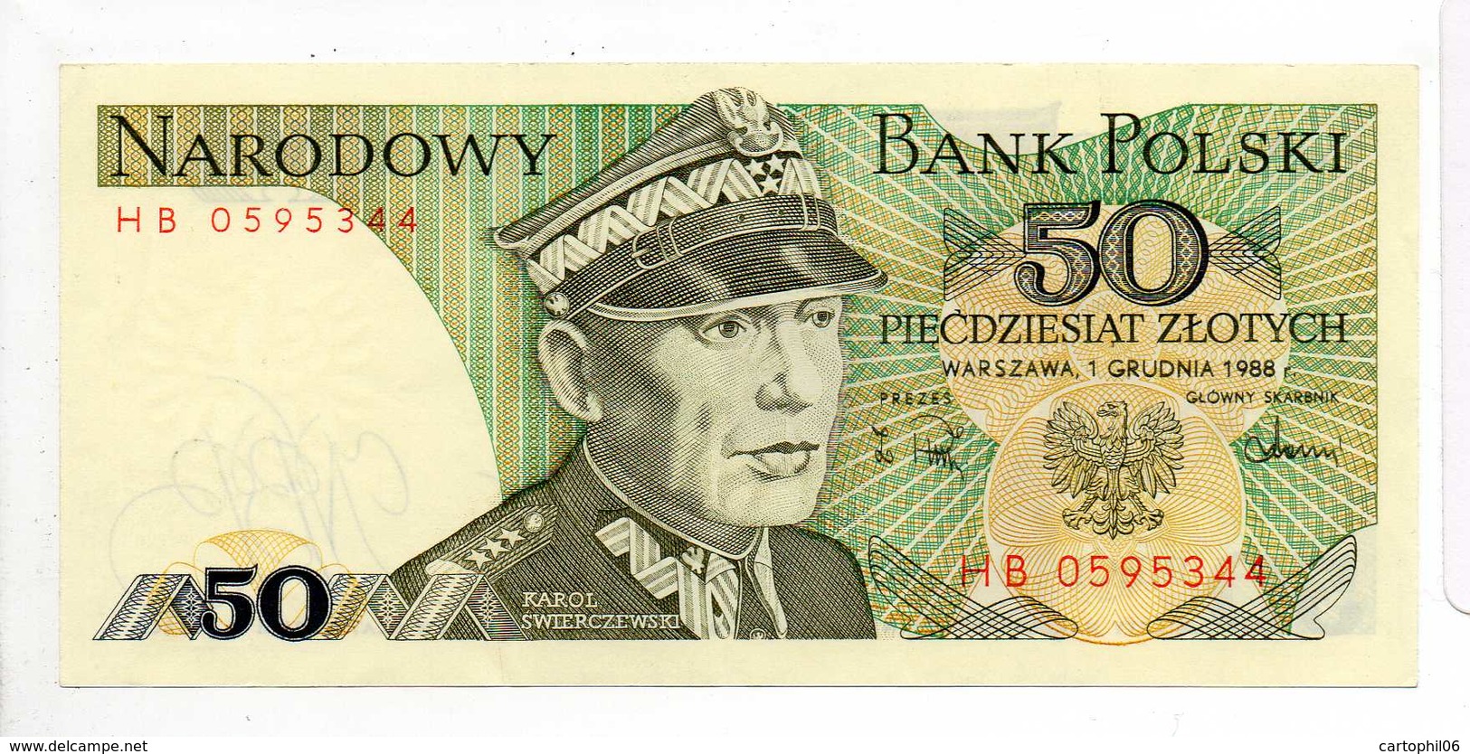 - Billet 50 Zlotych 1988 - NARODOWY BANK POLSKI - - Poland