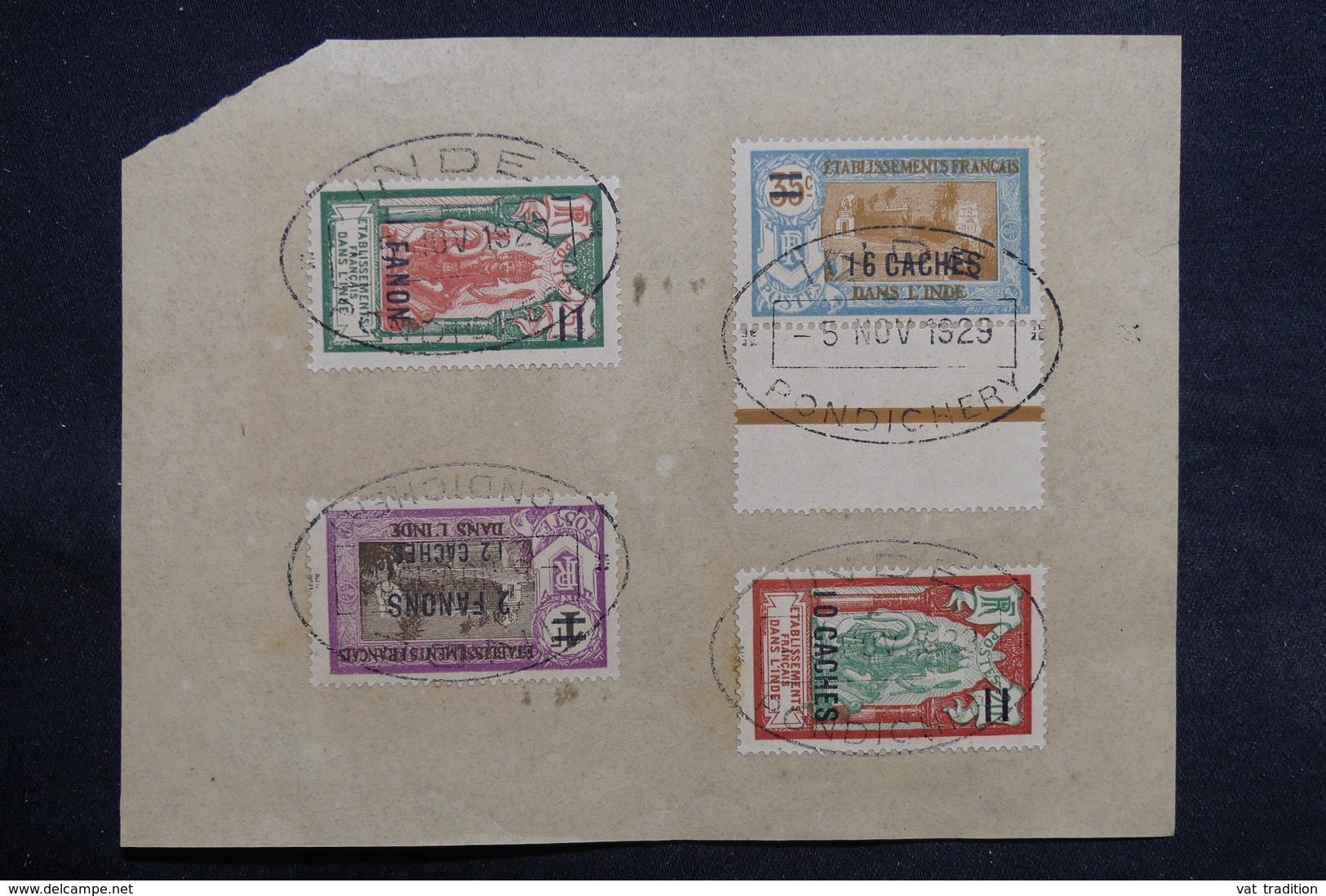 INDE - Affranchissement Plaisant De Pondichery Sur Support En 1929 - L 31745 - Storia Postale