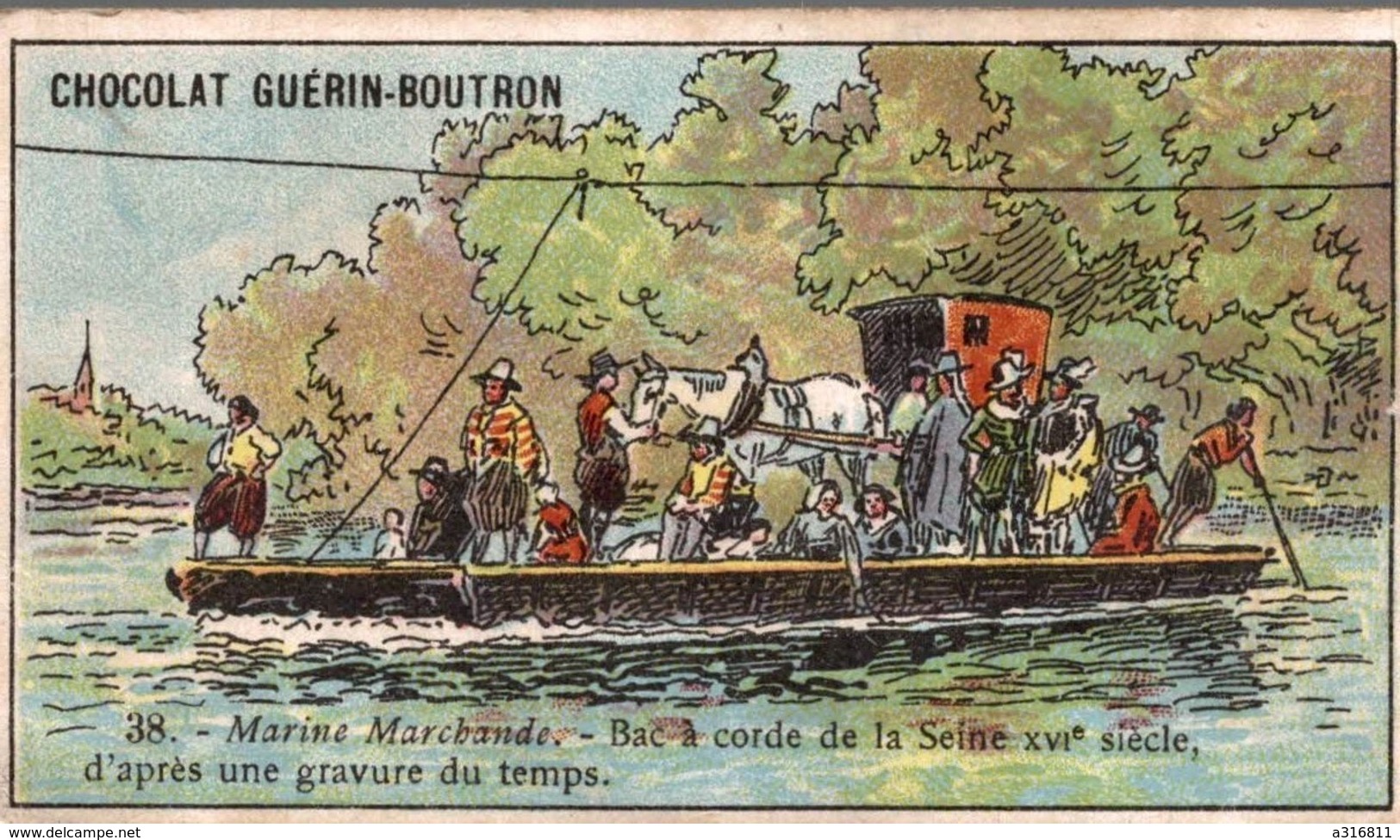 CHOCOLAT GUERIN BOUTRON MARINE MARCHANDE BAC A CORDE - Guerin Boutron