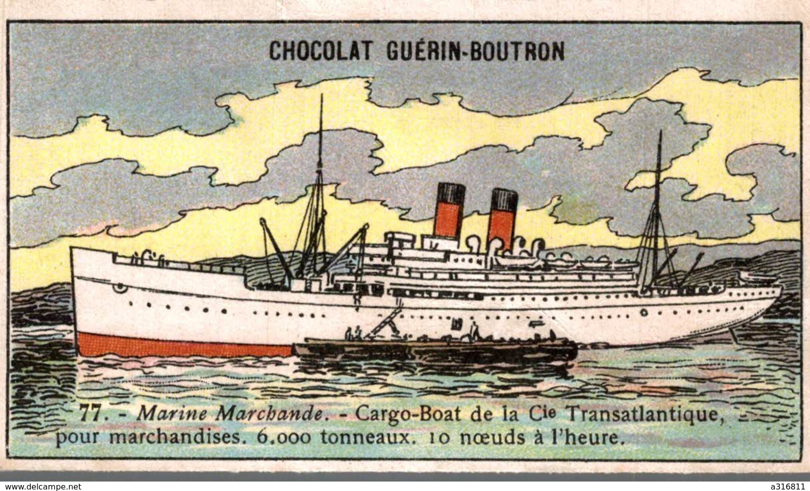 CHOCOLAT GUERIN BOUTRON MARINE MARCHANDE CARGO BOAT - Guerin Boutron