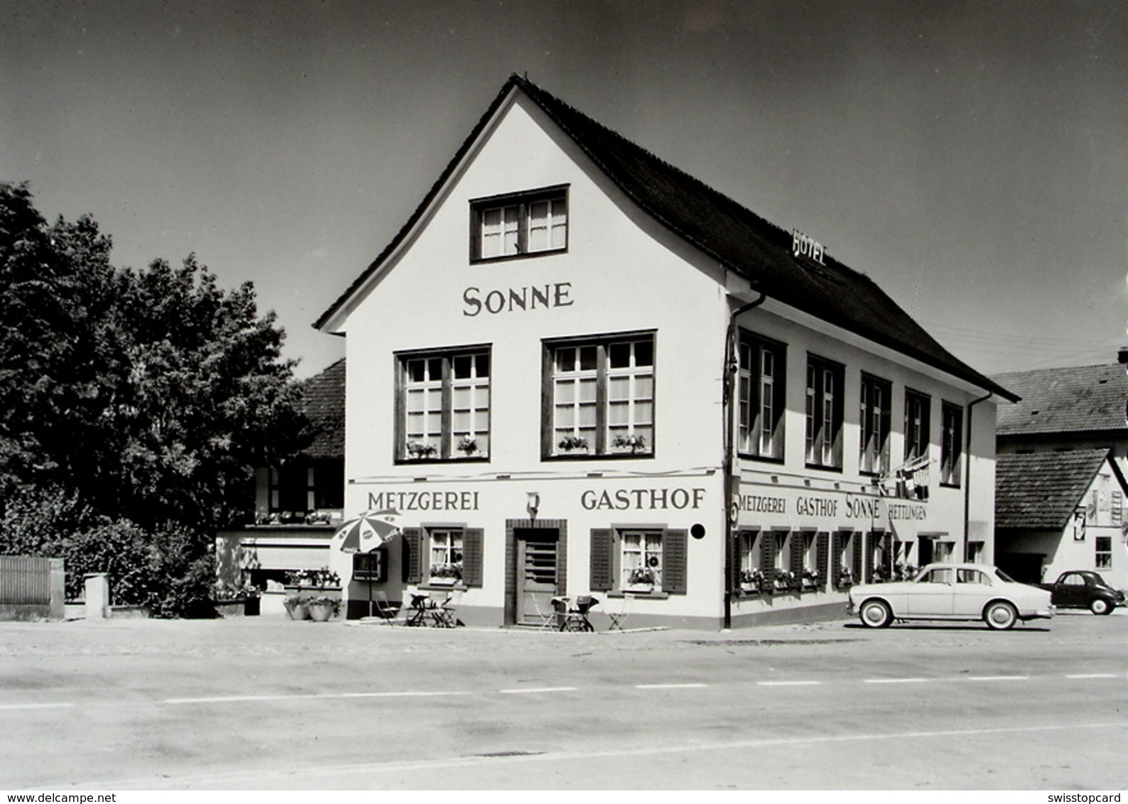 WINTERTHUR HETTLINGEN Route Schaffhausen-Zürich Gasthof Metzgerei Sonne Auto - Hausen Am Albis 