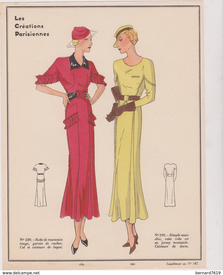 Gravure Mode De Paris Annes Vers 1930 Les Creations Parisiennes Martial Armand - Publicités